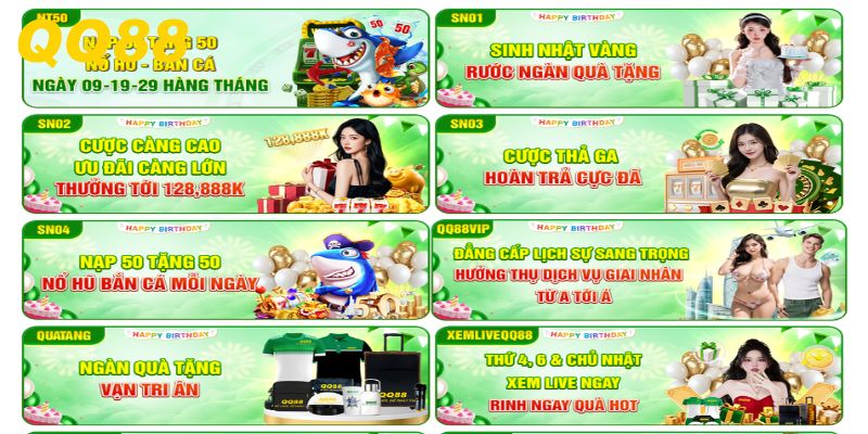 Tổng hợp các khuyến mãi QQ88 phổ biến và hot nhất hiện nay